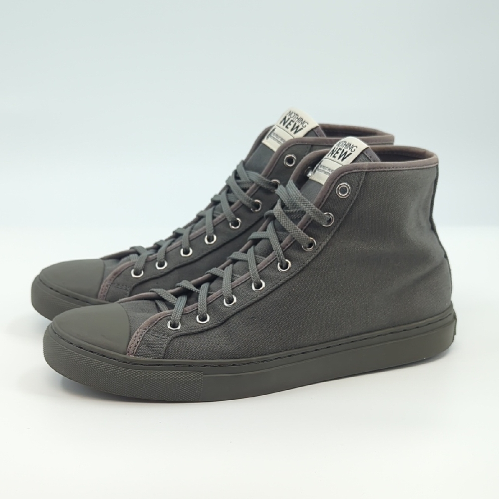 NOTHING NEW Men's Classic High Top Sneakers Grey Gray Sz 10 Lace Up